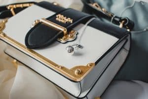 Designer handbag black and white